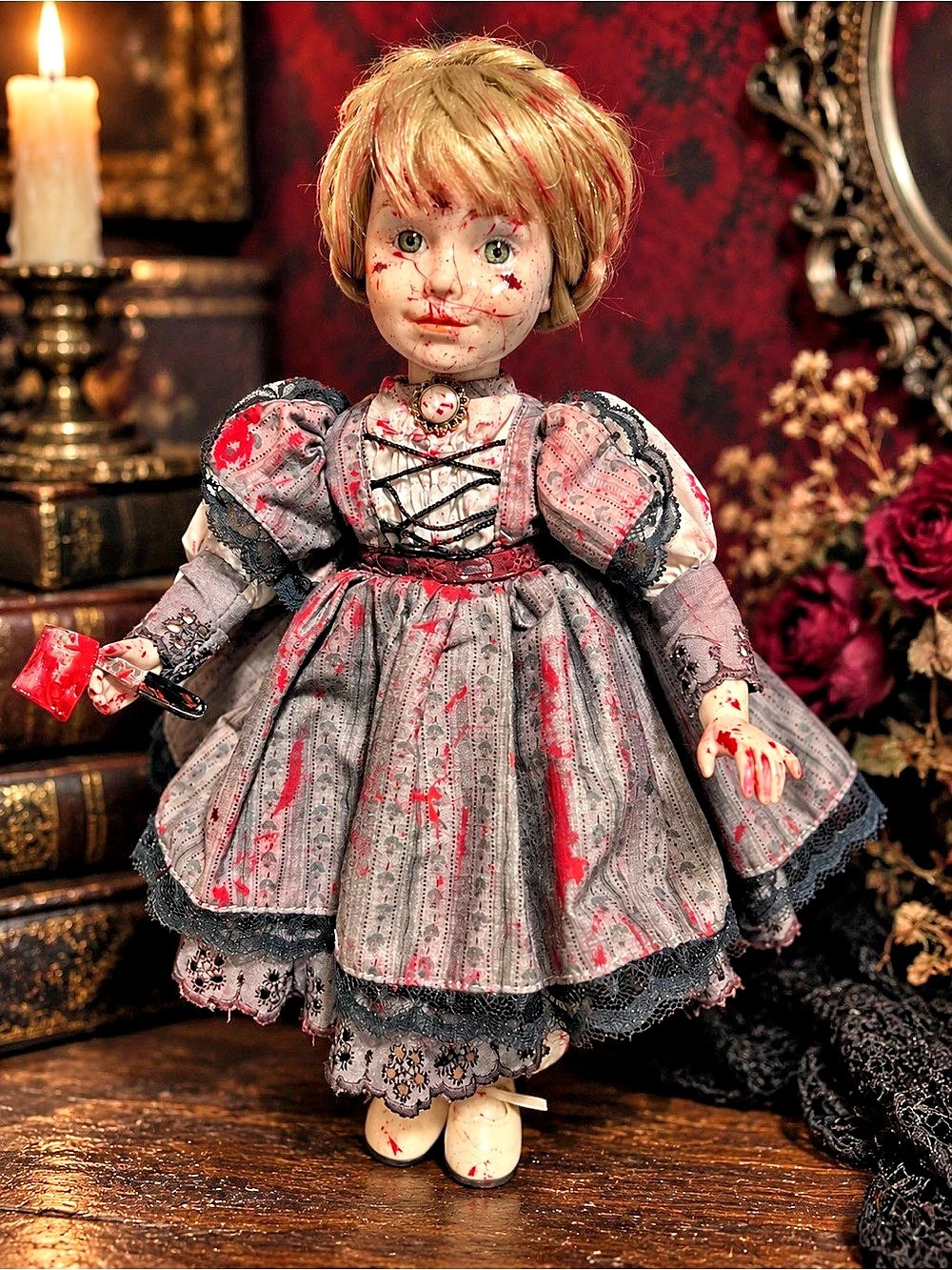 Lizzie Borden Porcelain Doll 🪓🩸 | Gothic Horror Doll | Morgue Doll
